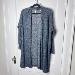 Soft Surroundings Women's Gray Long Open Lightweight Cardigan Sweater Medium